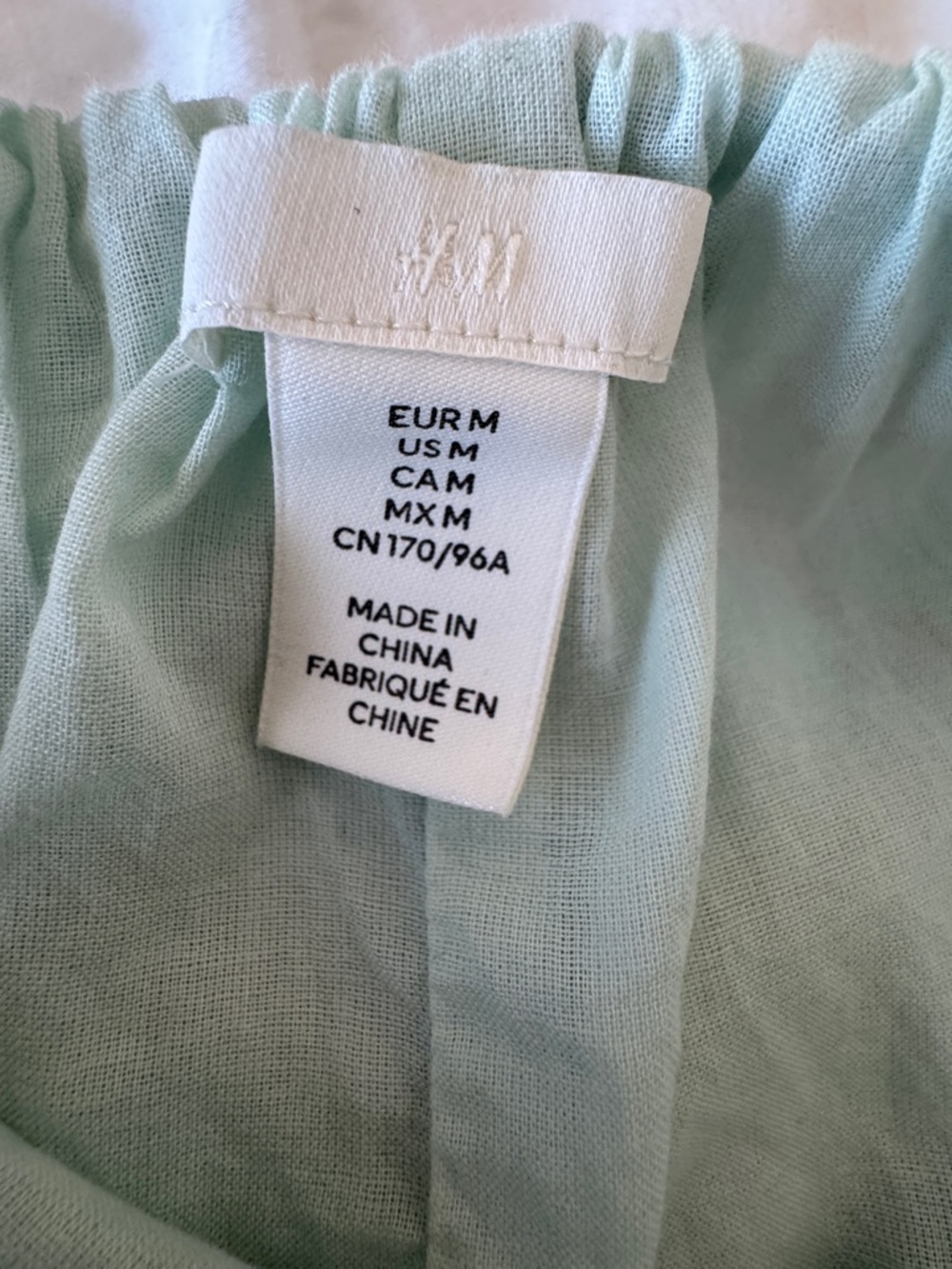 H&M Floral Bubble Hem Mini Dress Balloon Sleeves Sage Green Cottagecore Size Med - Picture 7 of 9